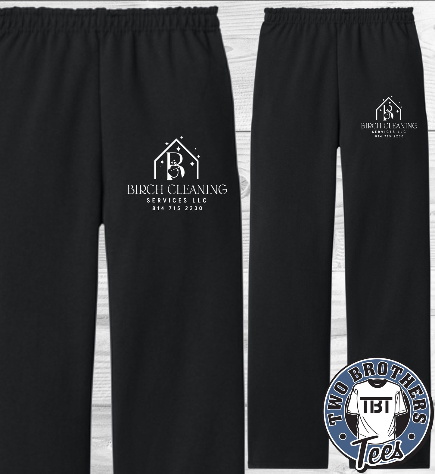 Birch Cleaning Services Open-Bottom Sweatpants