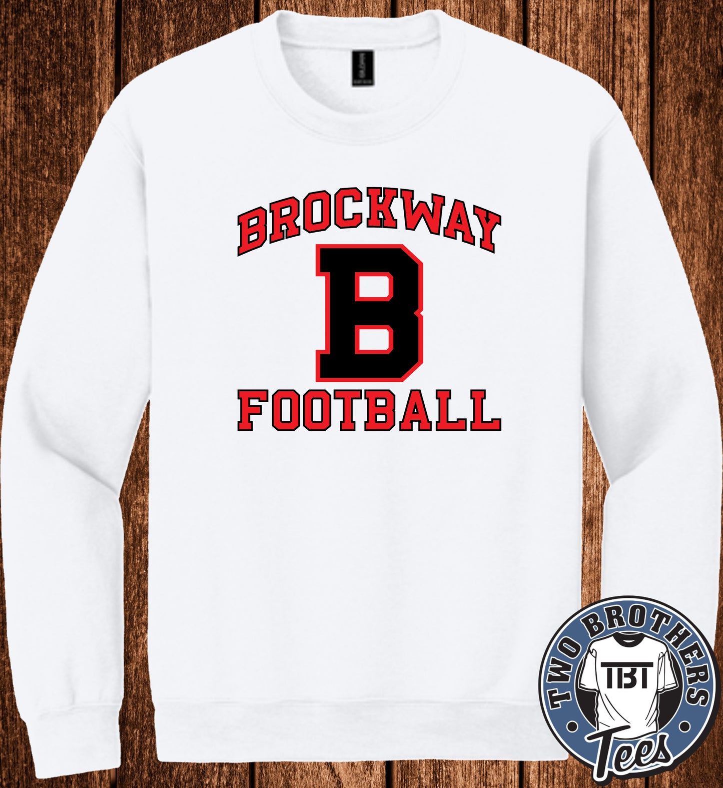 Brockway "B" Football 2026 Crewneck Sweatshirt - White