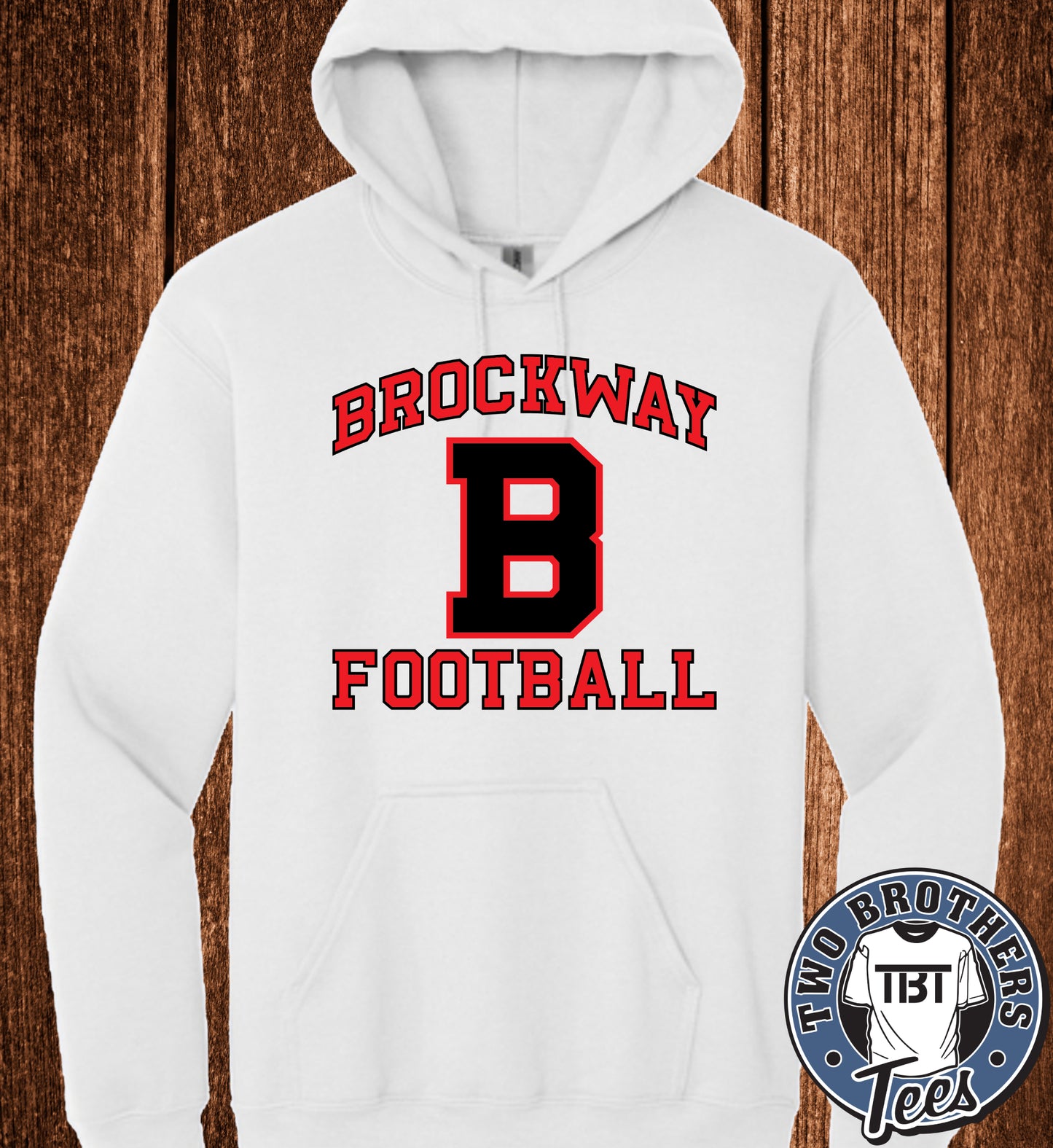 Brockway "B" Football 2026 Hoodie - White