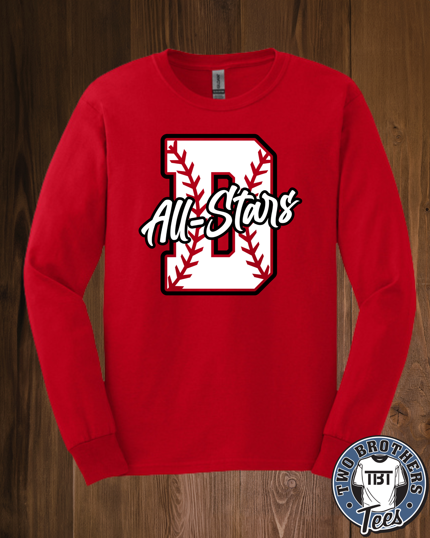 DuBois All Stars "D" Baseball Long Sleeve T-Shirt - No Glitter