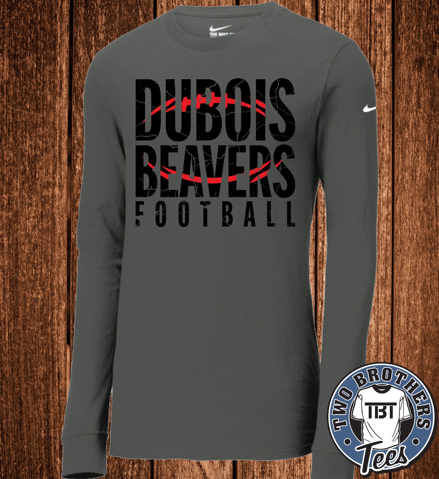DuBois Beavers Football 2026 Nike Long Sleeve T-Shirt - Design 2