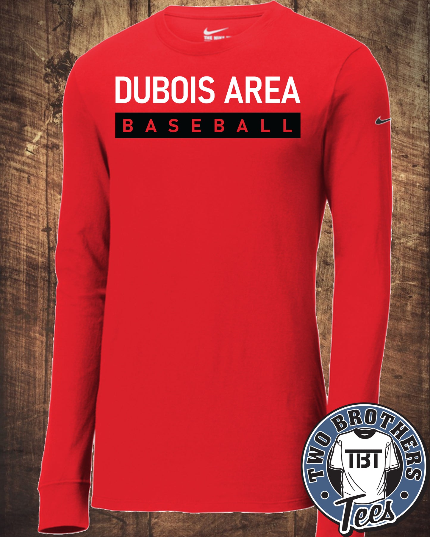 DuBois Area Baseball Nike Long Sleeve T-Shirt - Design 1