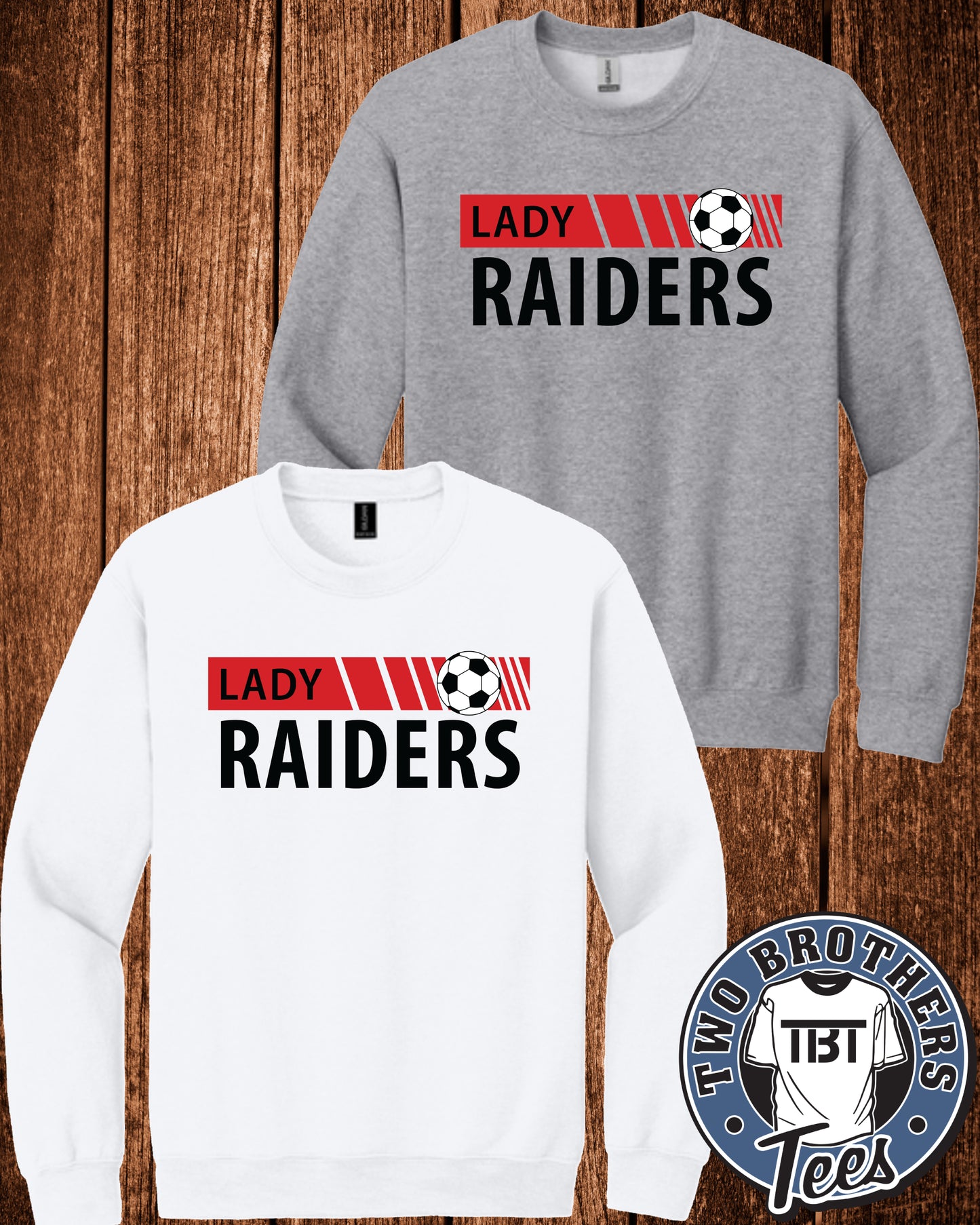 Lady Raiders Soccer Crewneck Sweatshirt - Design 1