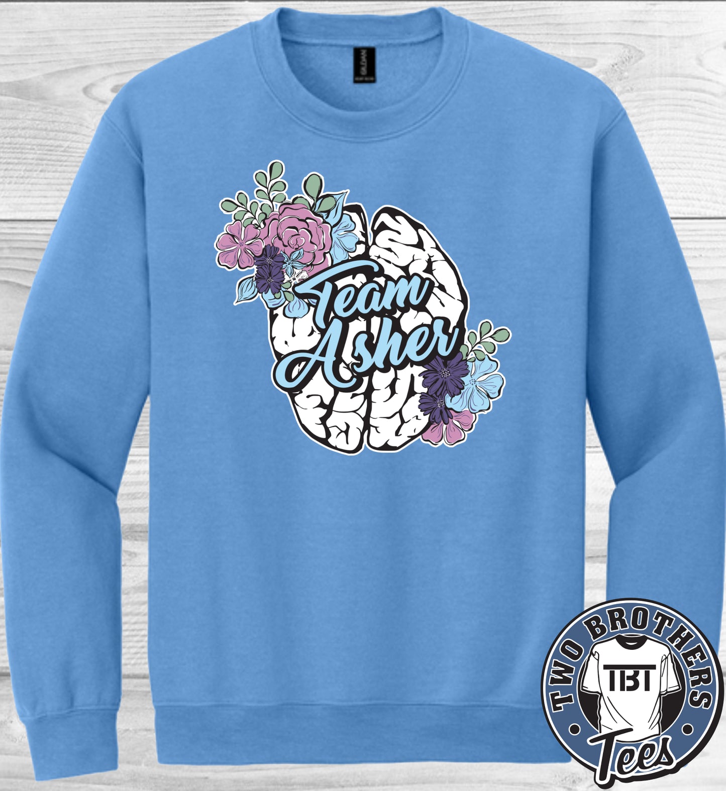 Team Asher Crewneck Sweatshirt - Flower Design