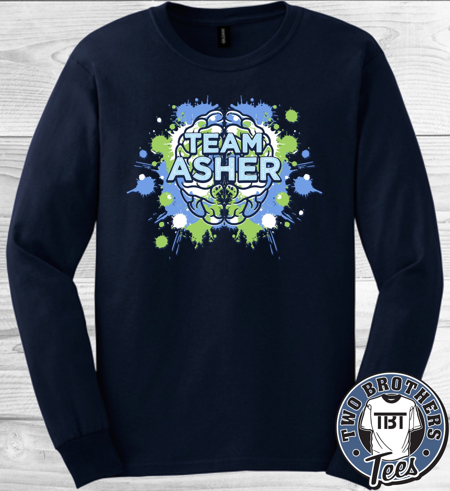 Team Asher Long Sleeve T-Shirt - Paint Design