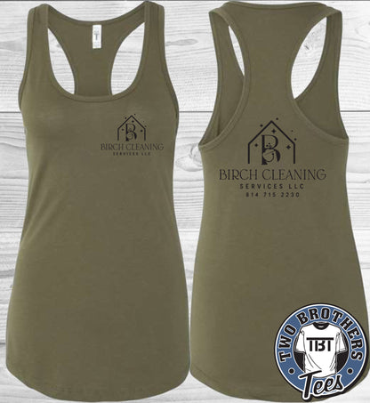 Birch Cleaning Services Women's Racerback Tank Top