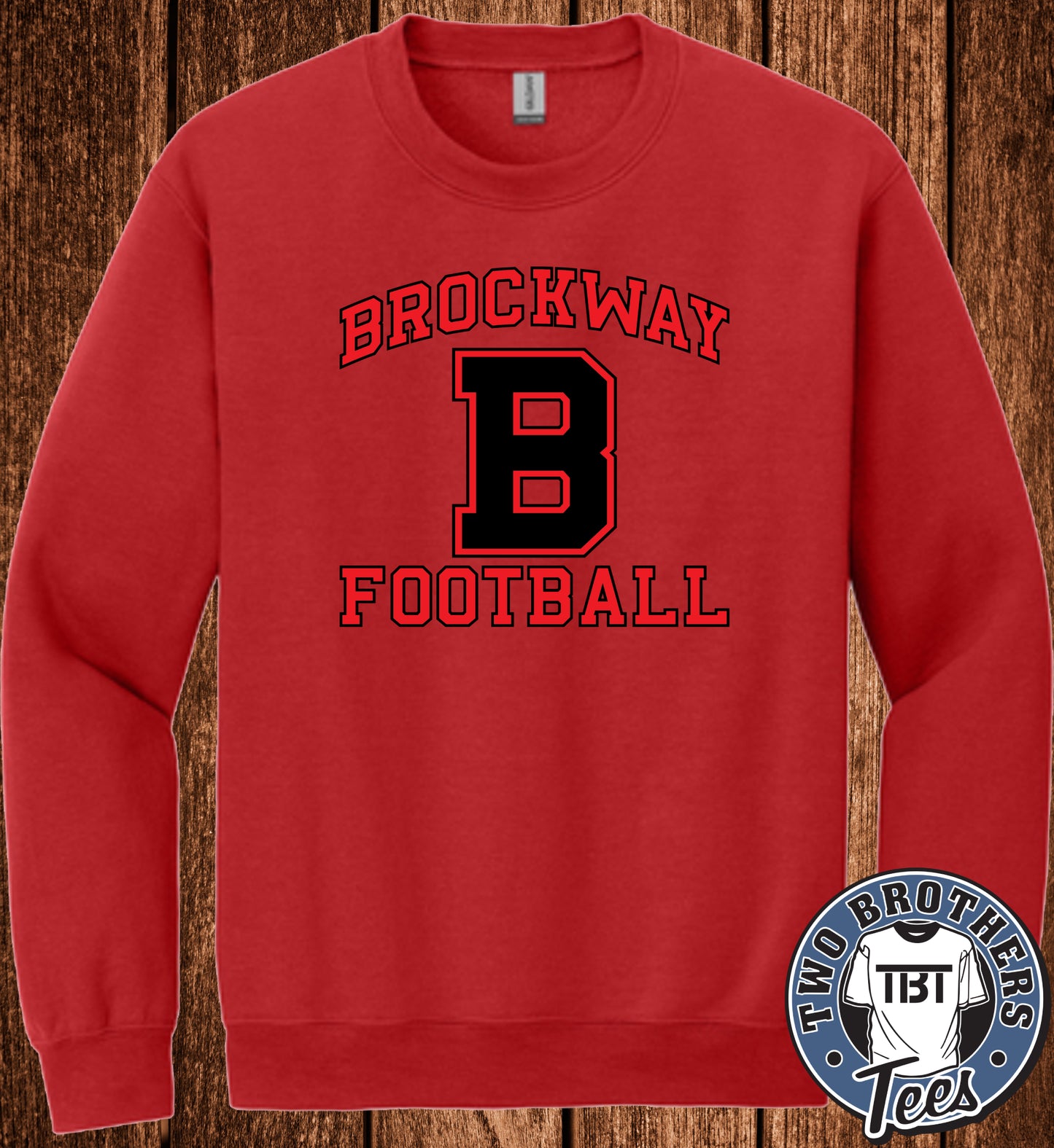 Brockway "B" Football 2026 Crewneck Sweatshirt - Red