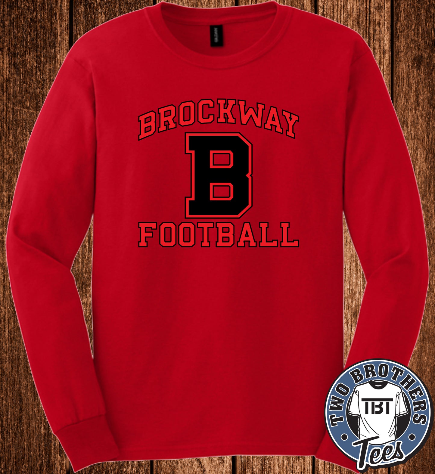 Brockway "B" Football 2026 Long Sleeve T-Shirt - Red
