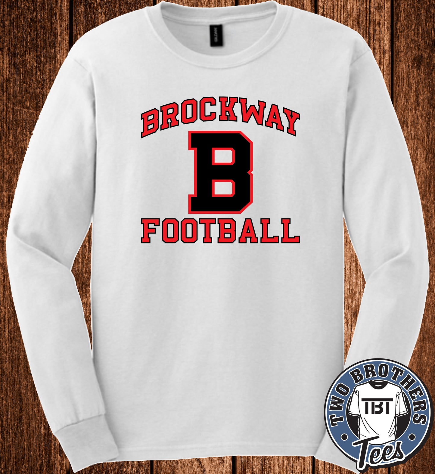 Brockway "B" Football 2026 Long Sleeve T-Shirt - White