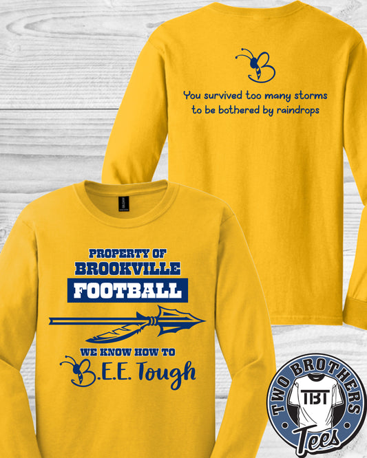 B.E.E. Tough Property of Brookville Football Long Sleeve T-Shirt