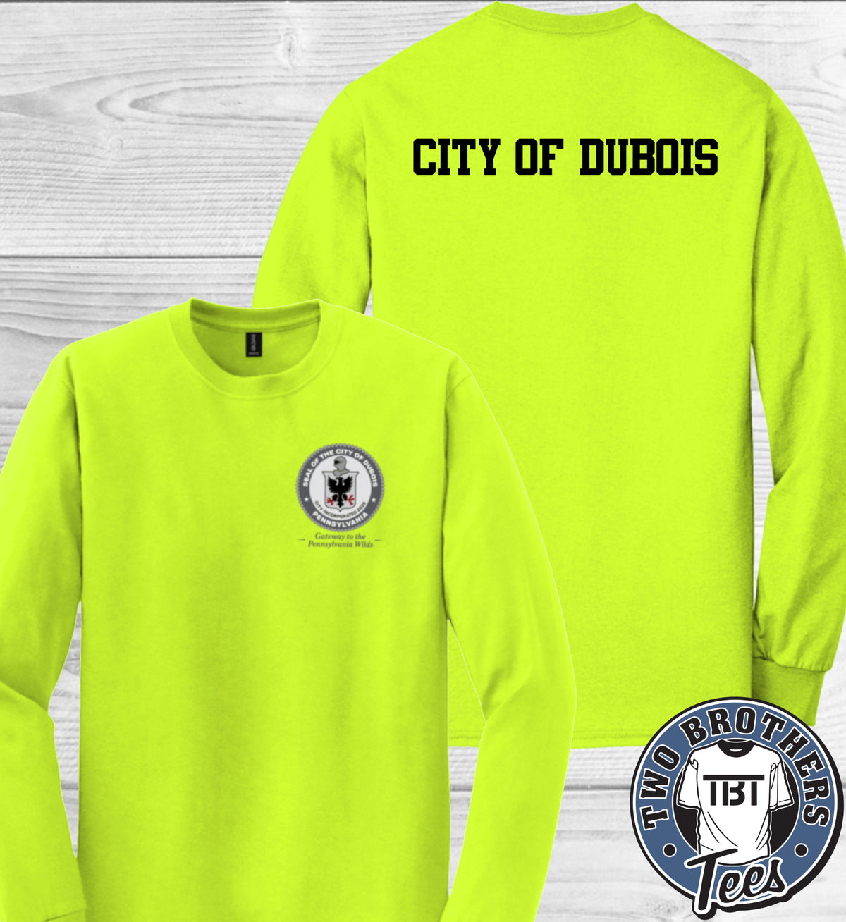 City of DuBois Gildan Dry Blend Long Sleeve T-Shirt - With Back Design