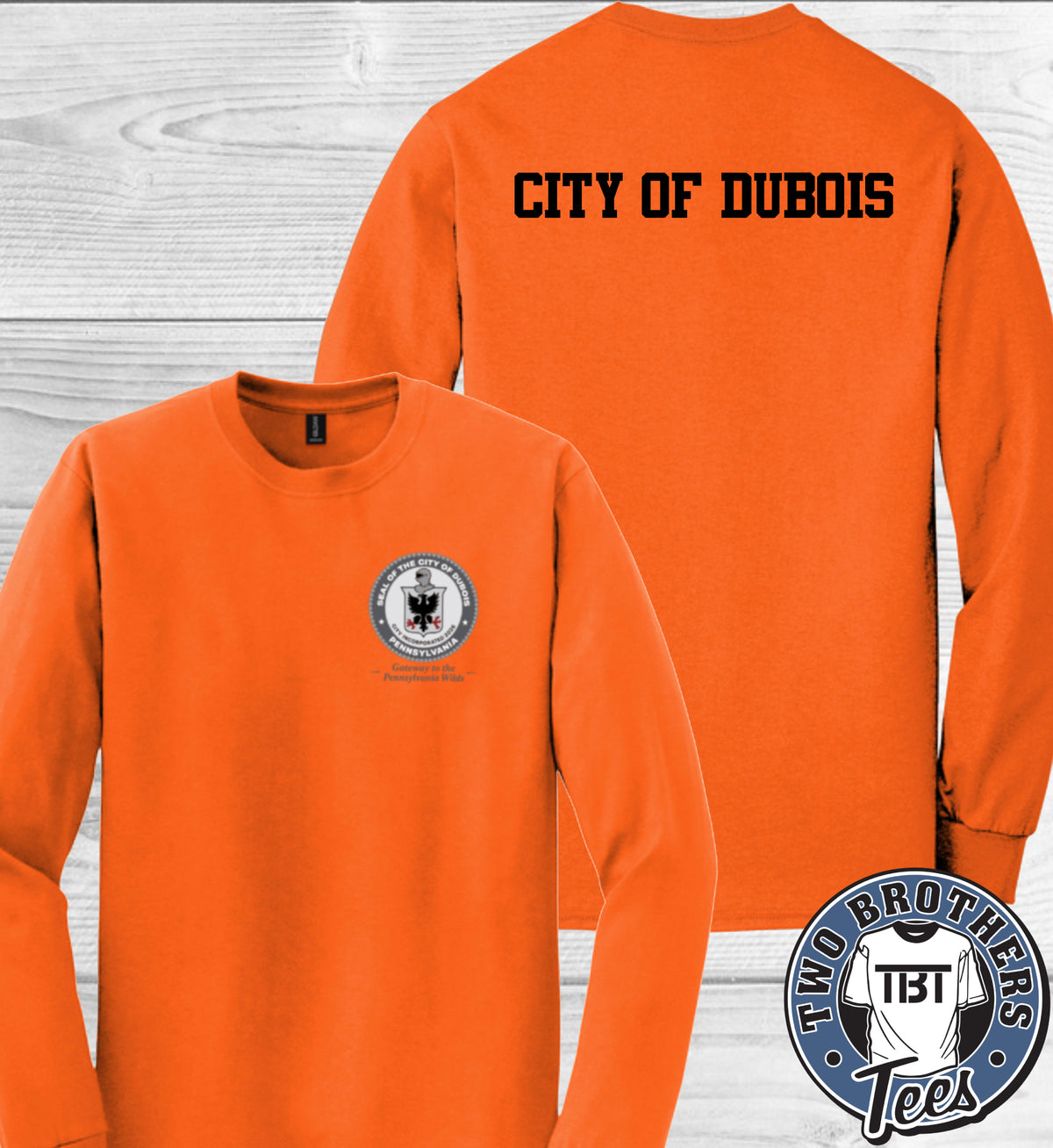 City of DuBois Gildan Dry Blend Long Sleeve T-Shirt - With Back Design