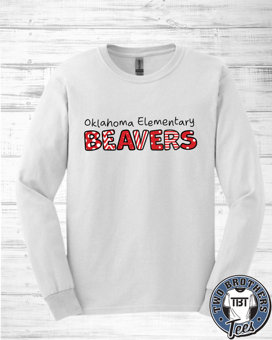 Oklahoma Elementary Design 5 Oklahoma Polka Dot Long Sleeve T-Shirt