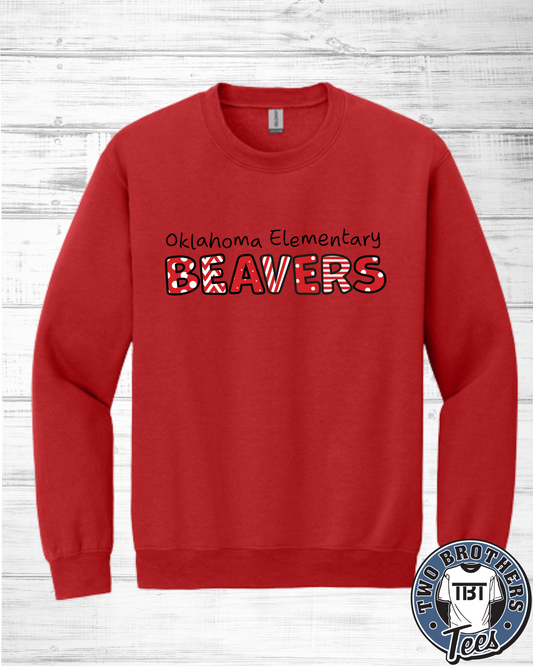 Oklahoma Elementary Design 5 Oklahoma Polka Dot Crewneck