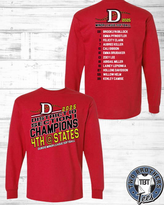 DuBois Minor League Softball Long Sleeve T-Shirt