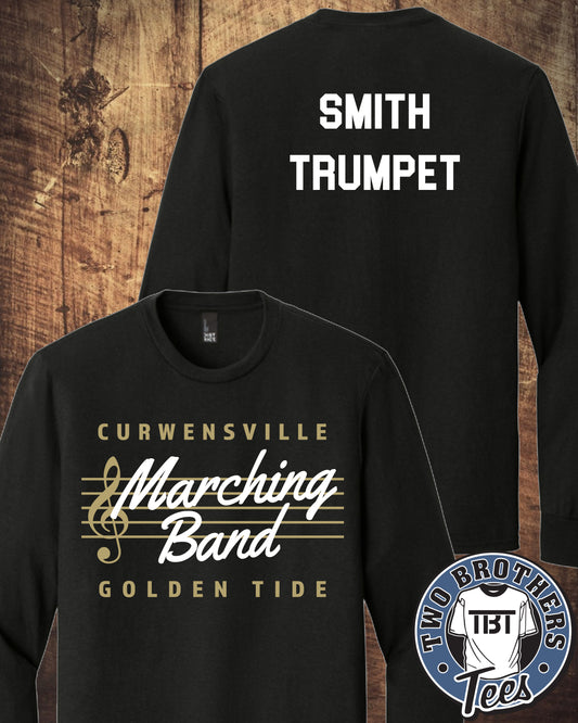 Curwensville Marching Band Long Sleeve T-Shirt - Design 1