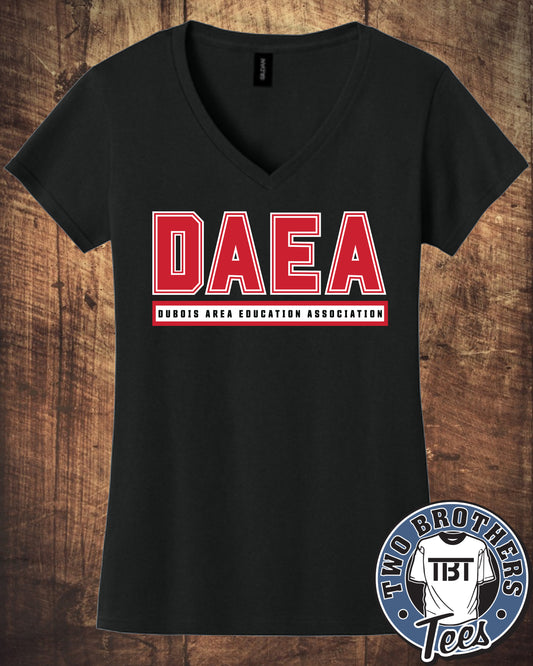DAEA 2026 Women's V-Neck T-Shirt - Red Design