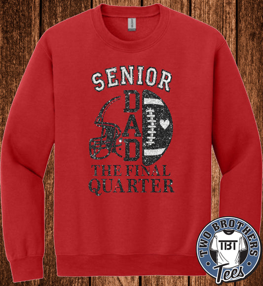 DAHS Football Senior Dad 2026 Softstyle Crewneck Sweatshirt / With Glitter