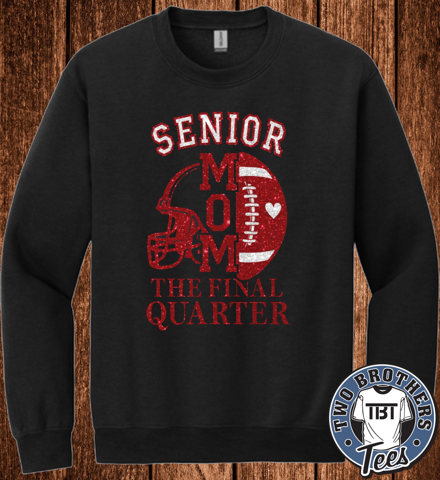 DAHS Football Senior Mom 2026 Softstyle Crewneck Sweatshirt / With Glitter