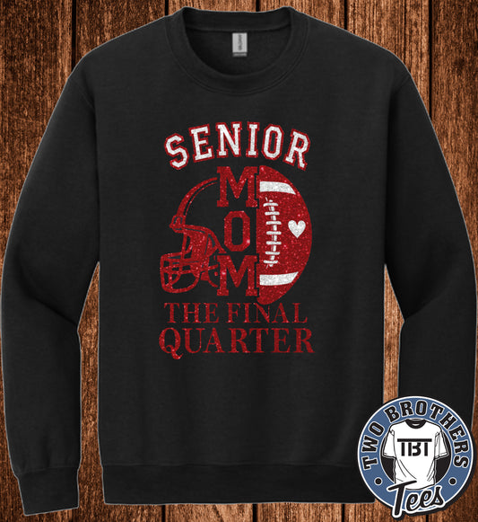 DAHS Football Senior Mom 2026 Softstyle Crewneck Sweatshirt / With Glitter