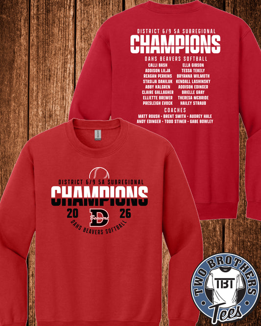 DAHS Softball Champions Crewneck Sweatshirt