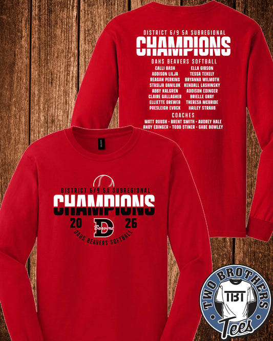 DAHS Softball Champions Long Sleeve T-Shirt