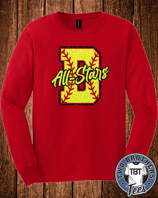 DuBois All Stars "D" Long Sleeve T-Shirt - With Glitter