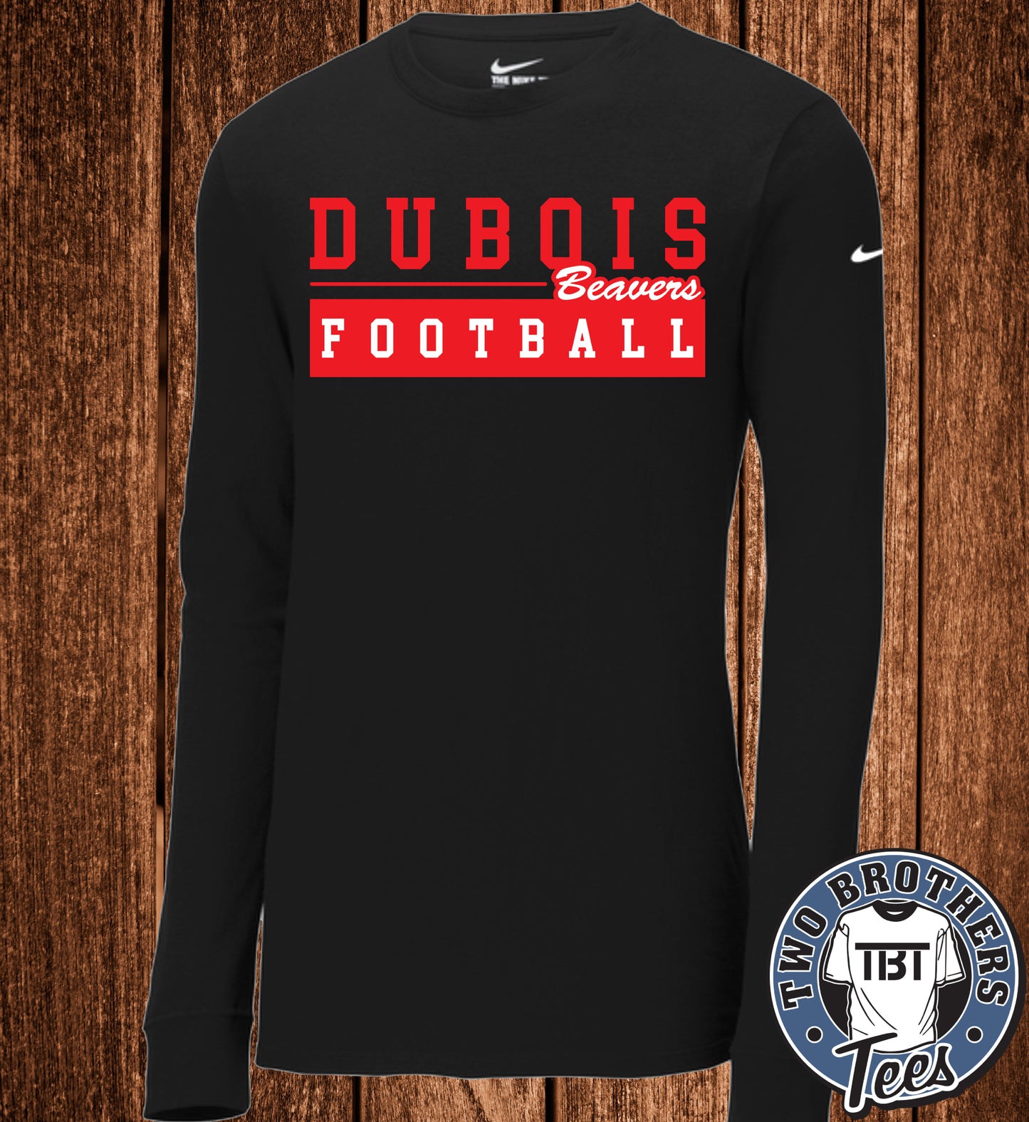 DuBois Beavers Football 2026 Nike Long Sleeve T-Shirt - Design 1