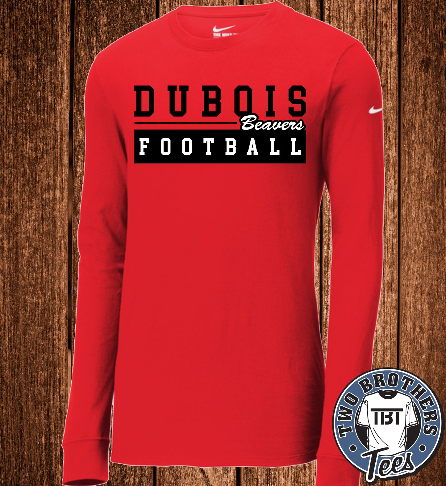 DuBois Beavers Football 2026 Nike Long Sleeve T-Shirt - Design 1