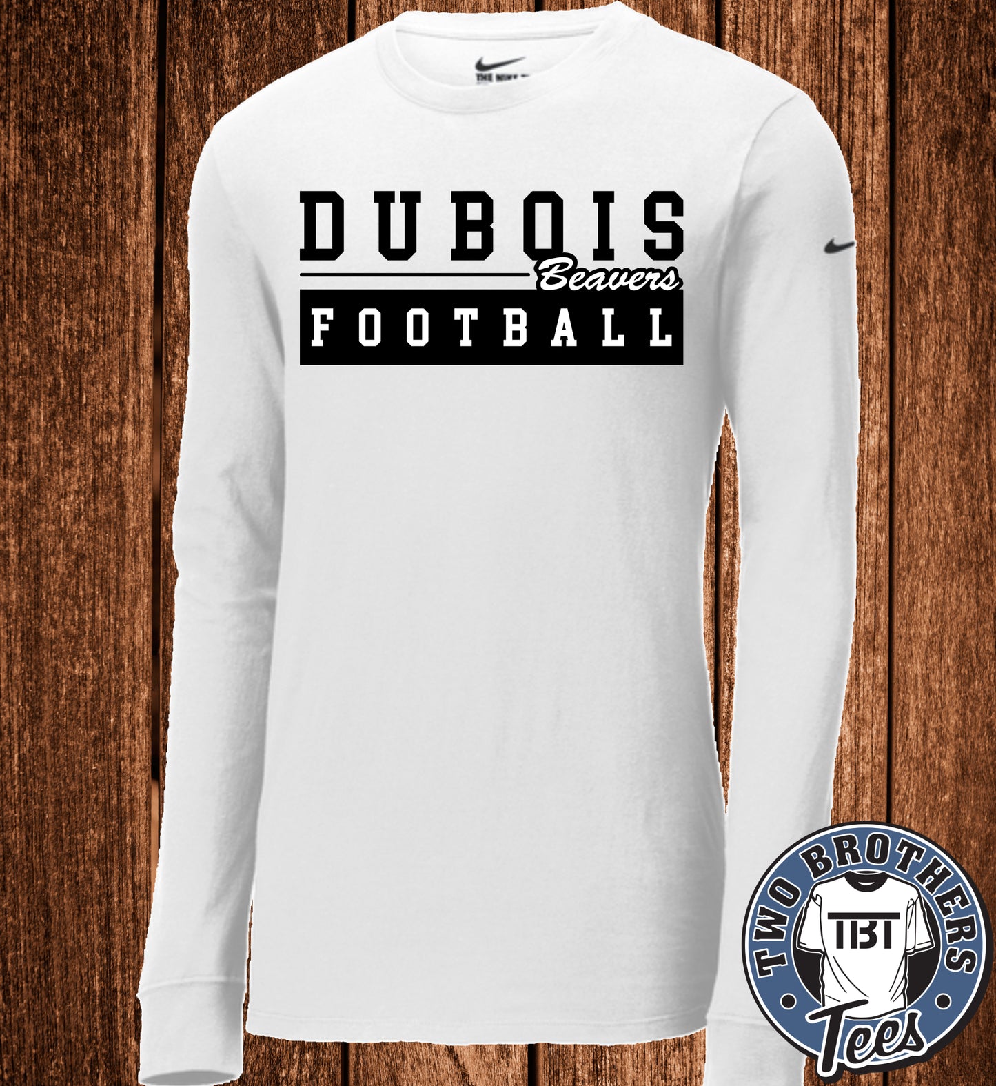 DuBois Beavers Football 2026 Nike Long Sleeve T-Shirt - Design 1