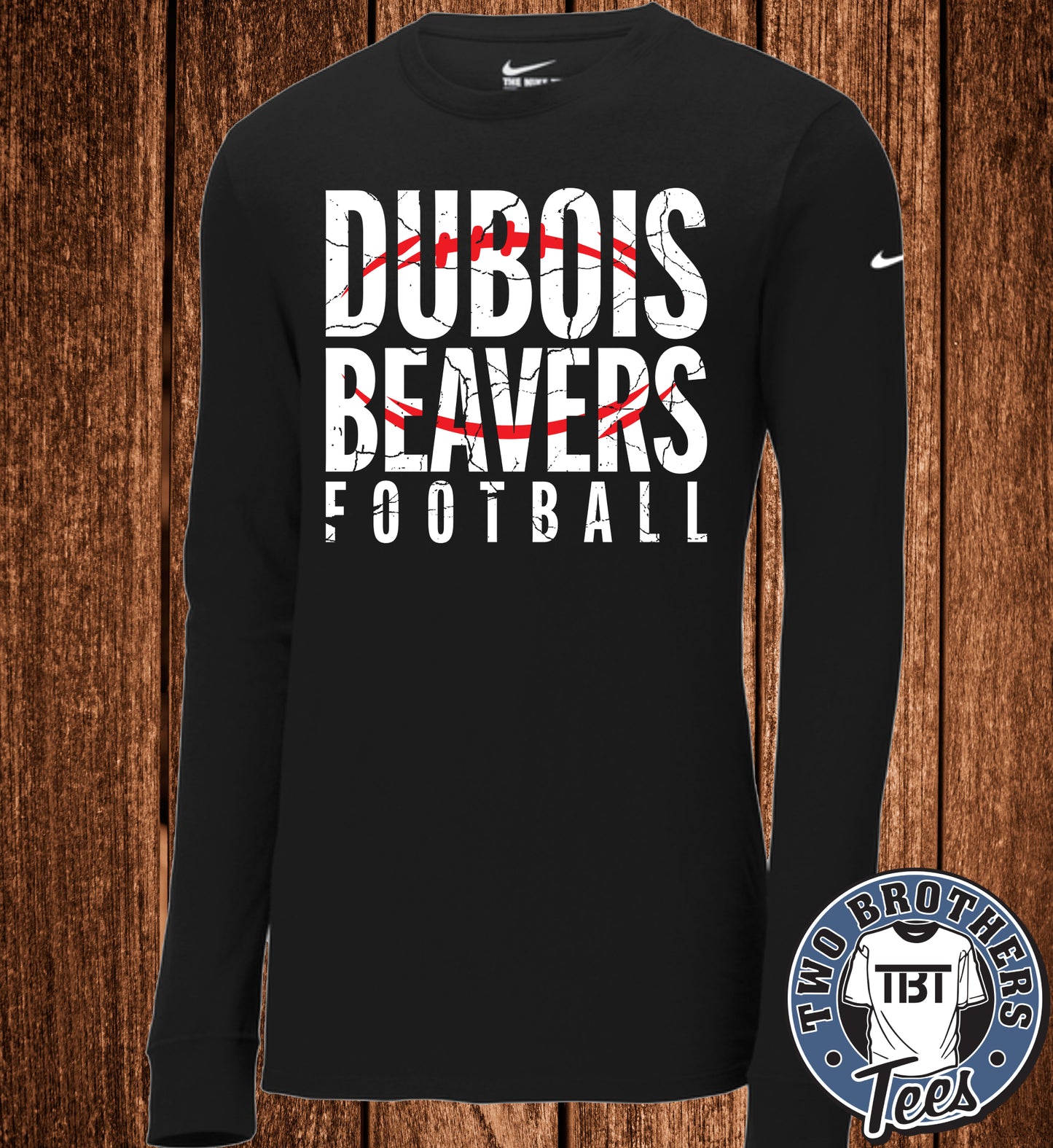 DuBois Beavers Football 2026 Nike Long Sleeve T-Shirt - Design 2