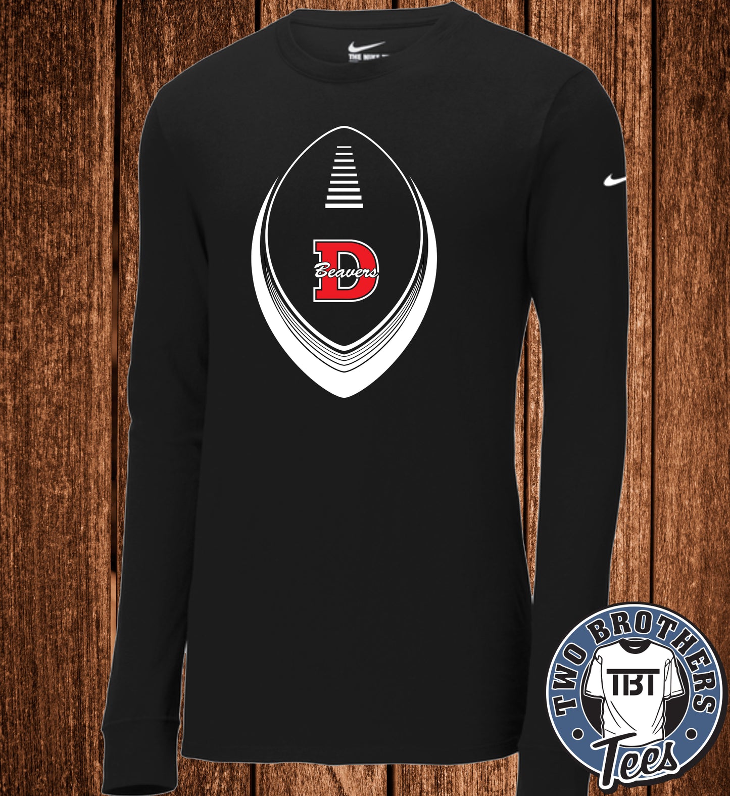 DuBois Beavers Football 2026 Nike Long Sleeve T-Shirt - Design 3