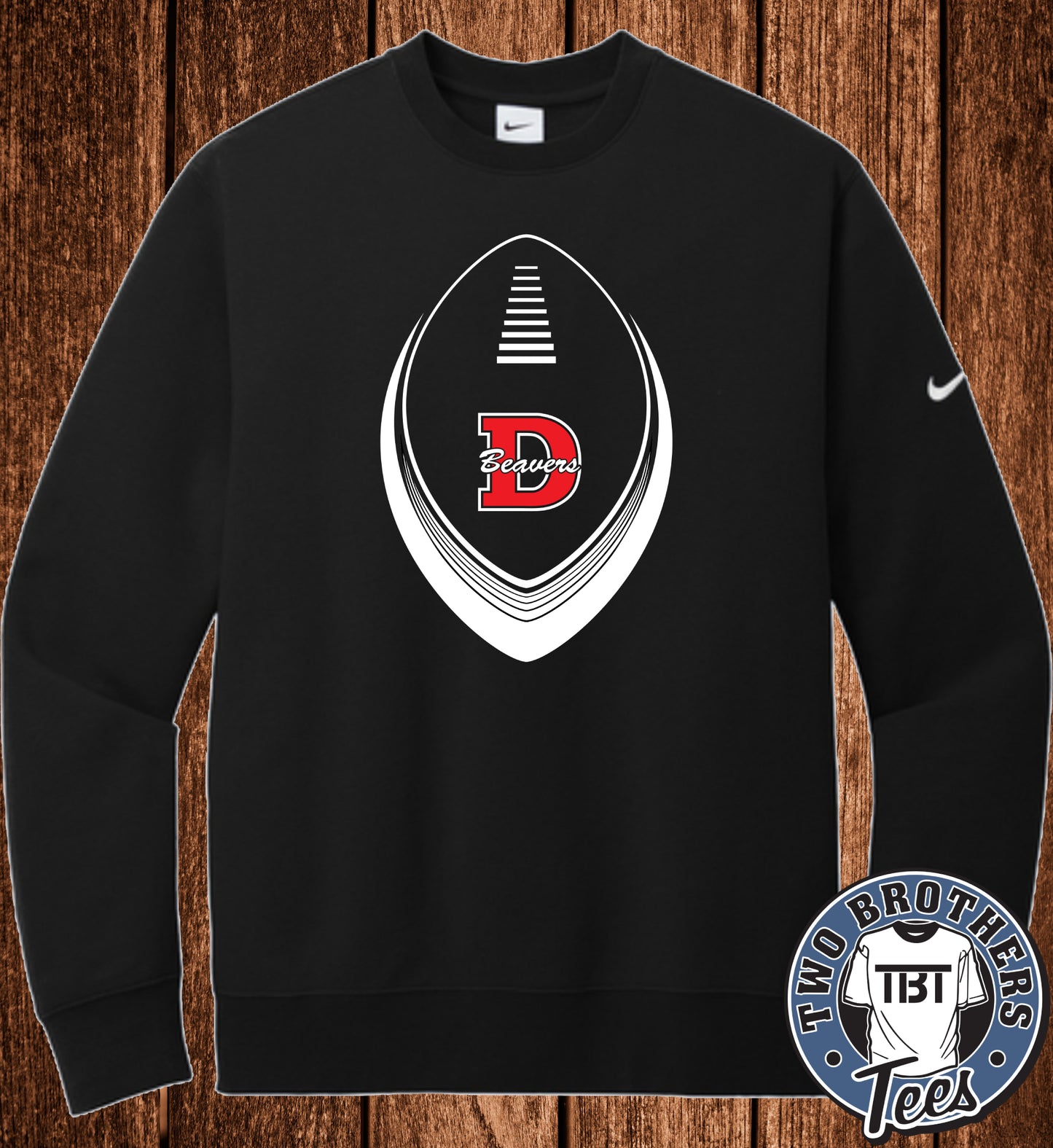 DuBois Beavers Football 2026 Nike Crewneck Sweatshirt - Design 3