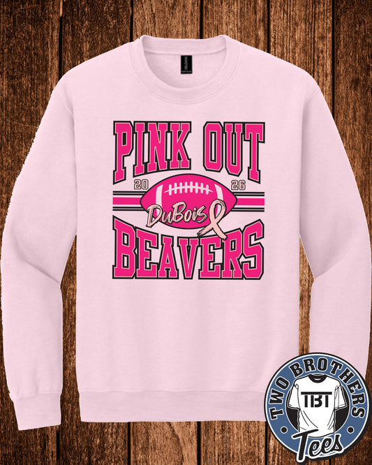 DuBois Beavers Pink Out 2026 Crewneck Sweatshirt - Design 1