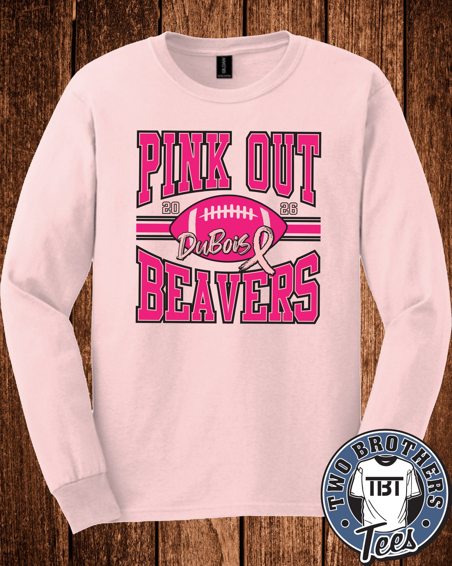 DuBois Beavers Pink Out 2026 Long Sleeve T-Shirt - Design 1
