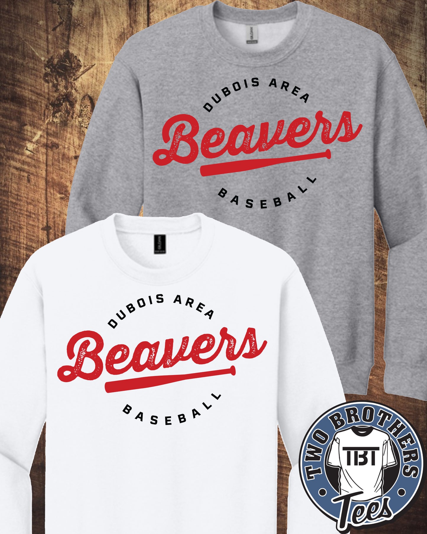 DuBois Area Baseball Crewneck Sweatshirt - Design 2