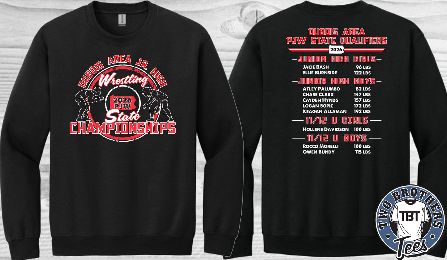 DuBois Jr. High State Wrestling Crewneck Sweatshirt