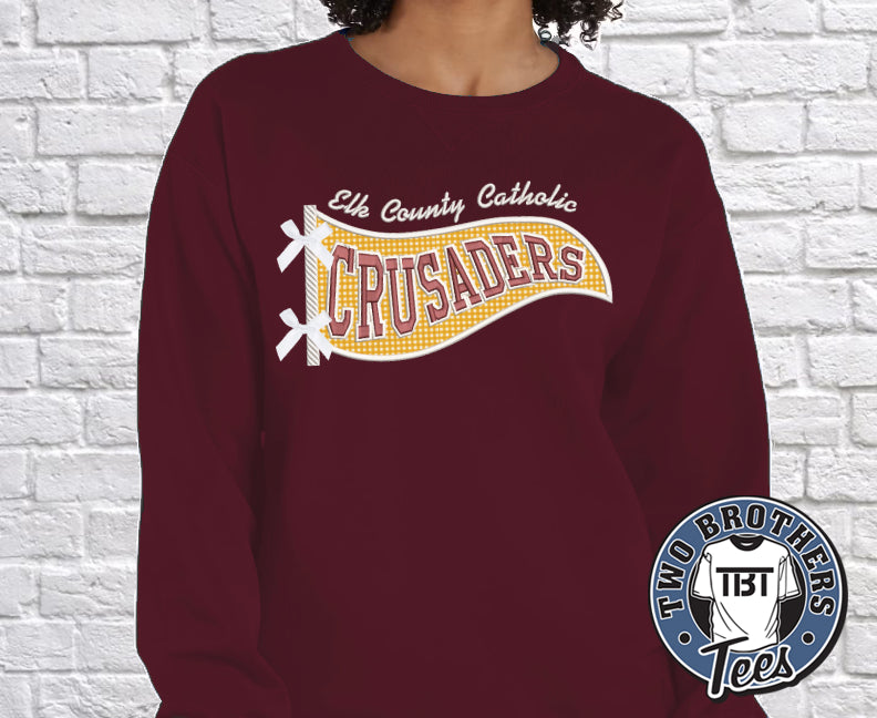 ECC Crusaders Pennant Crewneck Sweatshirt
