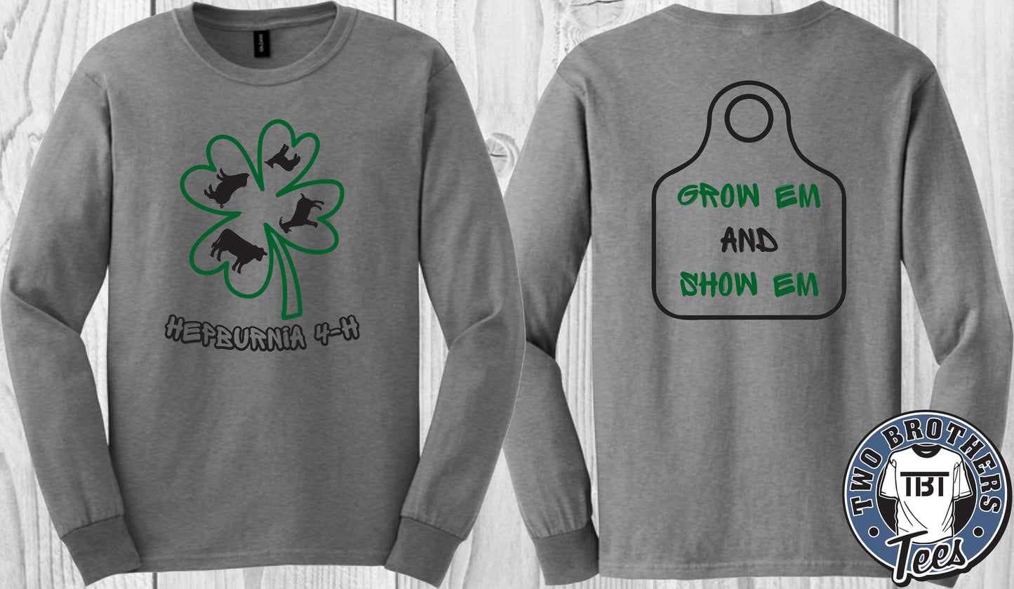 Hepburnia 4-H Club Long Sleeve T-Shirt - Design 1