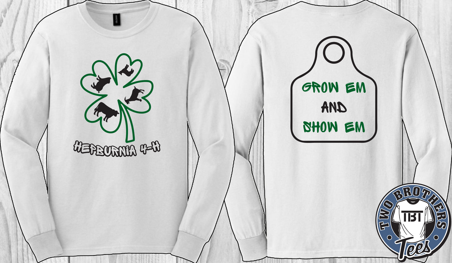 Hepburnia 4-H Club Long Sleeve T-Shirt - Design 1