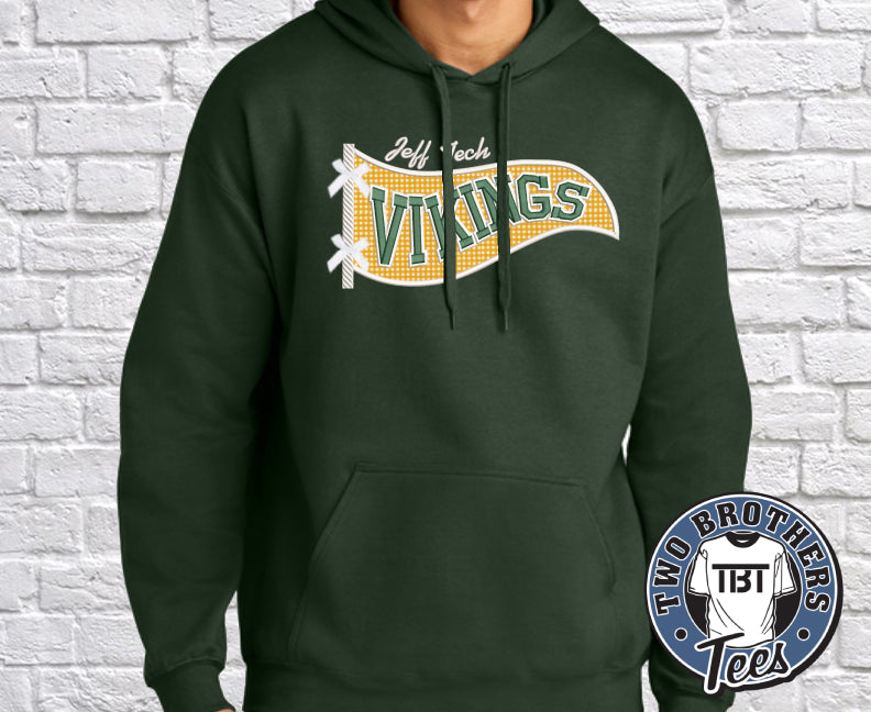 Jeff Tech Vikings Pennant Softstyle Hoodie