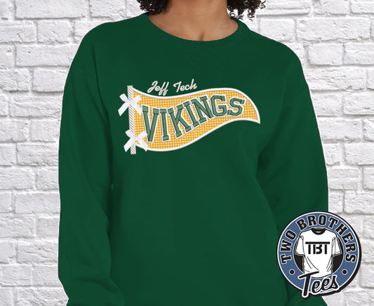 Jeff Tech Vikings Pennant Softstyle Crewneck Sweatshirt