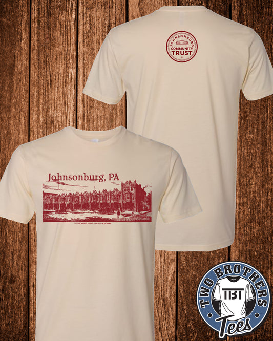 Johnsonburg Red Brick Block T-Shirt - Design on Front / Trust Logo on Back