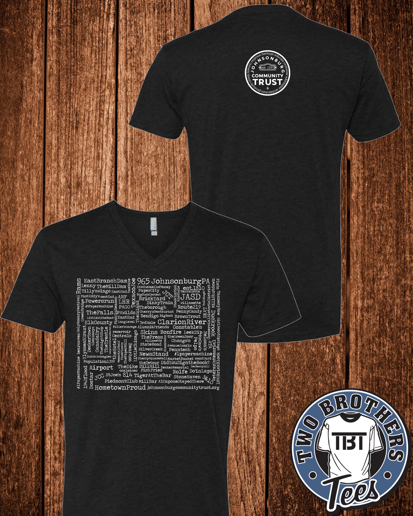 Johnsonburg Word Cloud V-Neck T-Shirt
