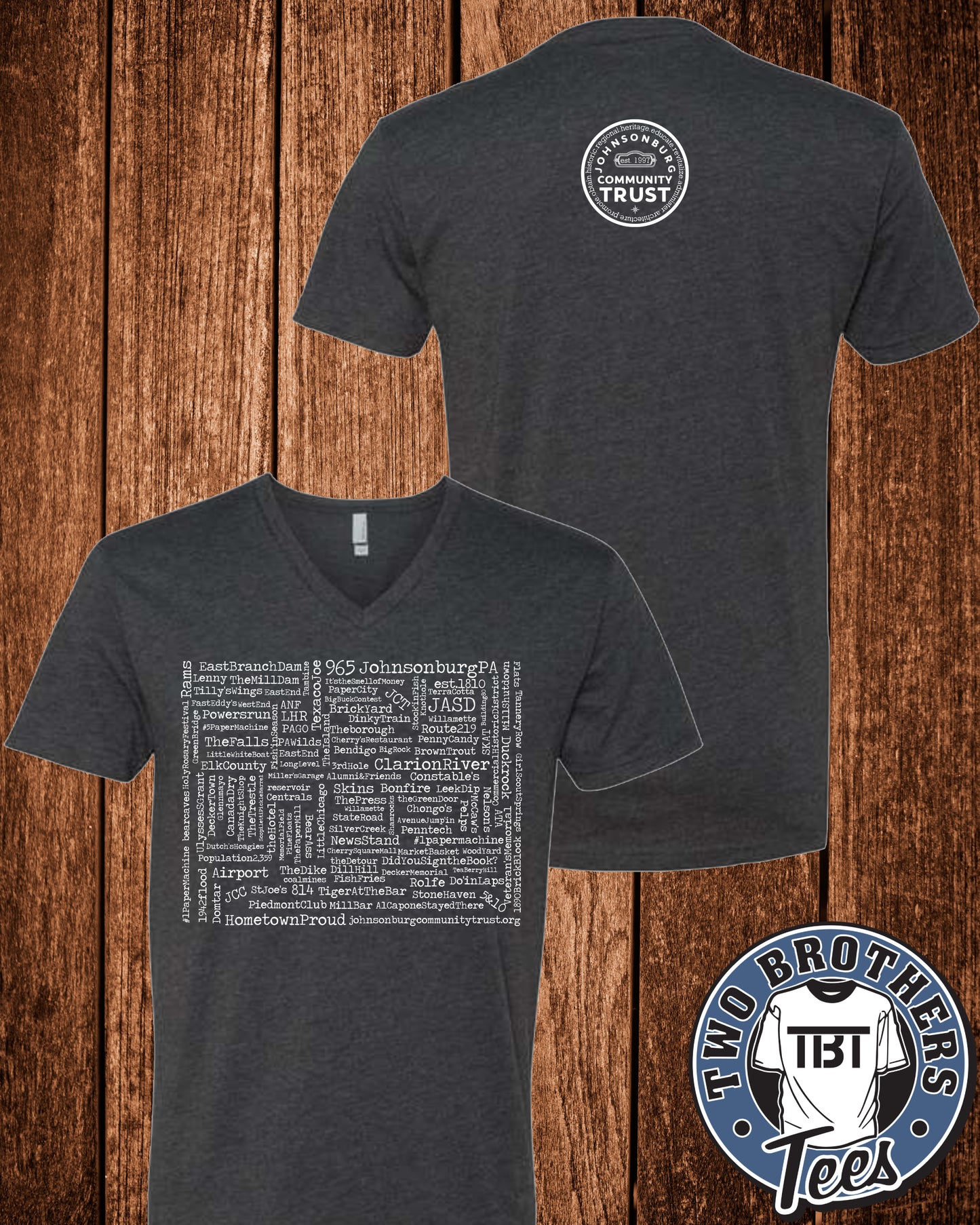 Johnsonburg Word Cloud V-Neck T-Shirt