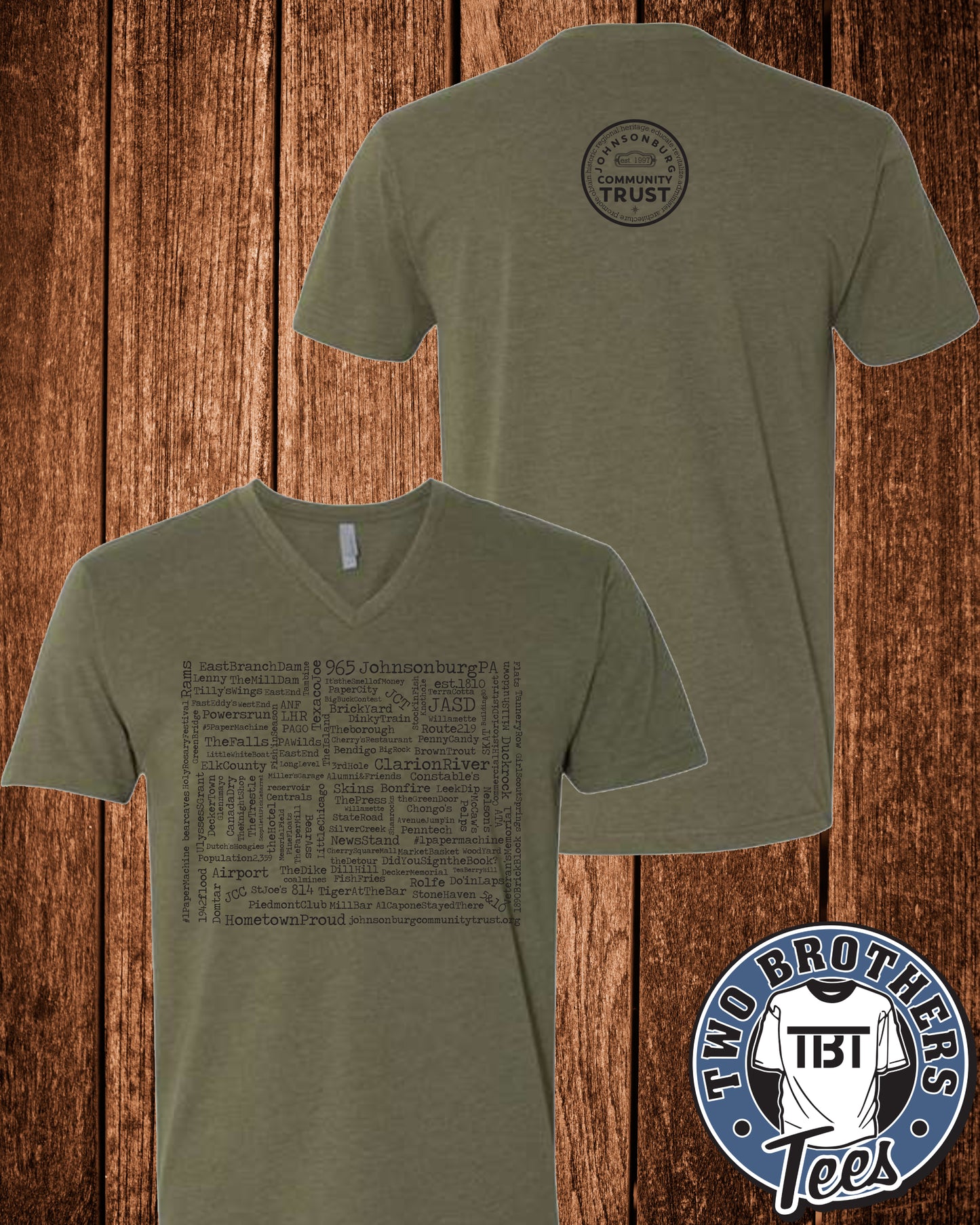 Johnsonburg Word Cloud V-Neck T-Shirt
