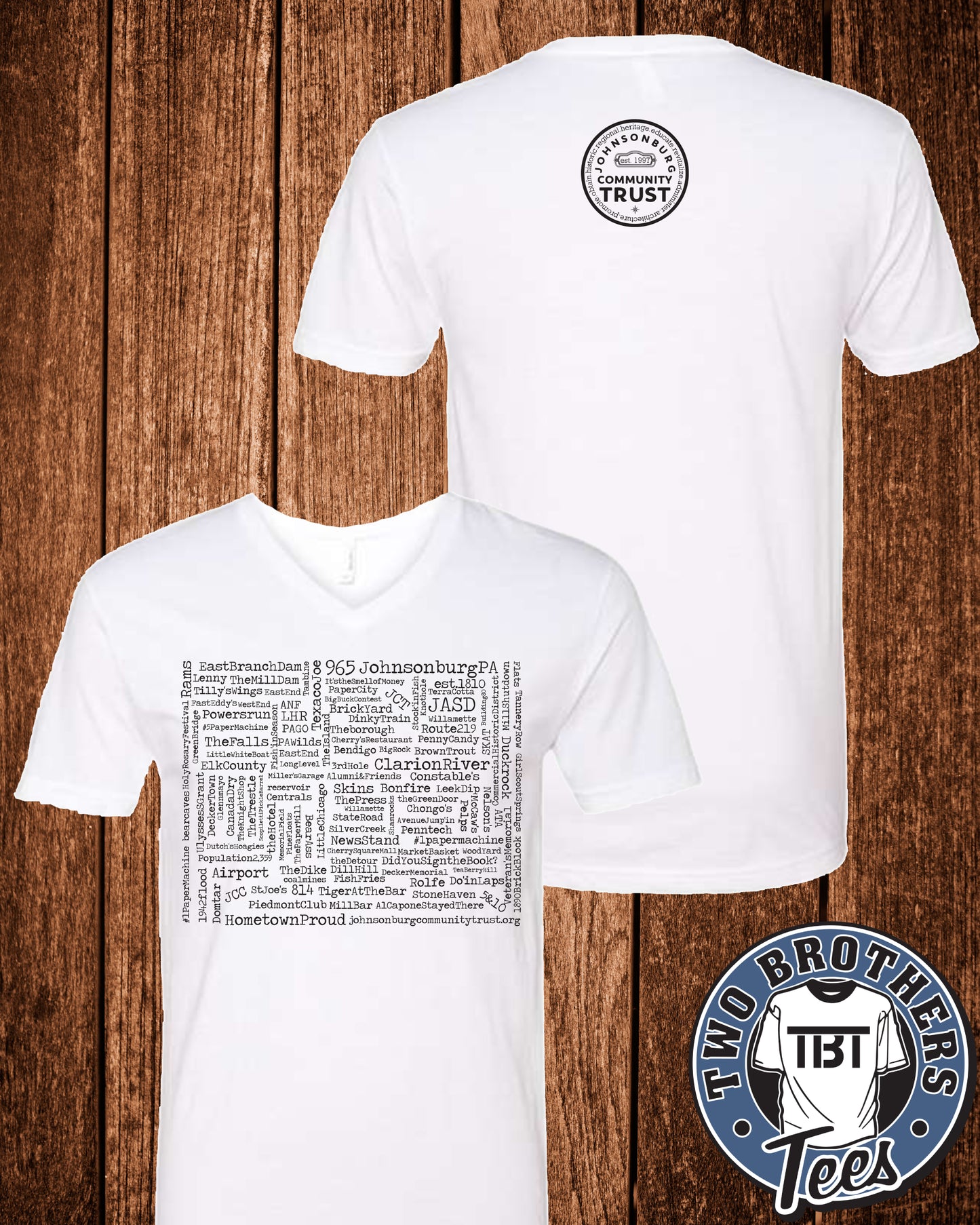 Johnsonburg Word Cloud V-Neck T-Shirt