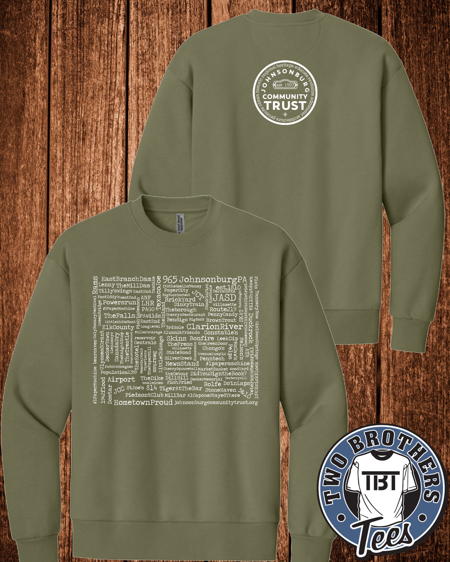 Johnsonburg Word Cloud Crewneck Sweatshirt
