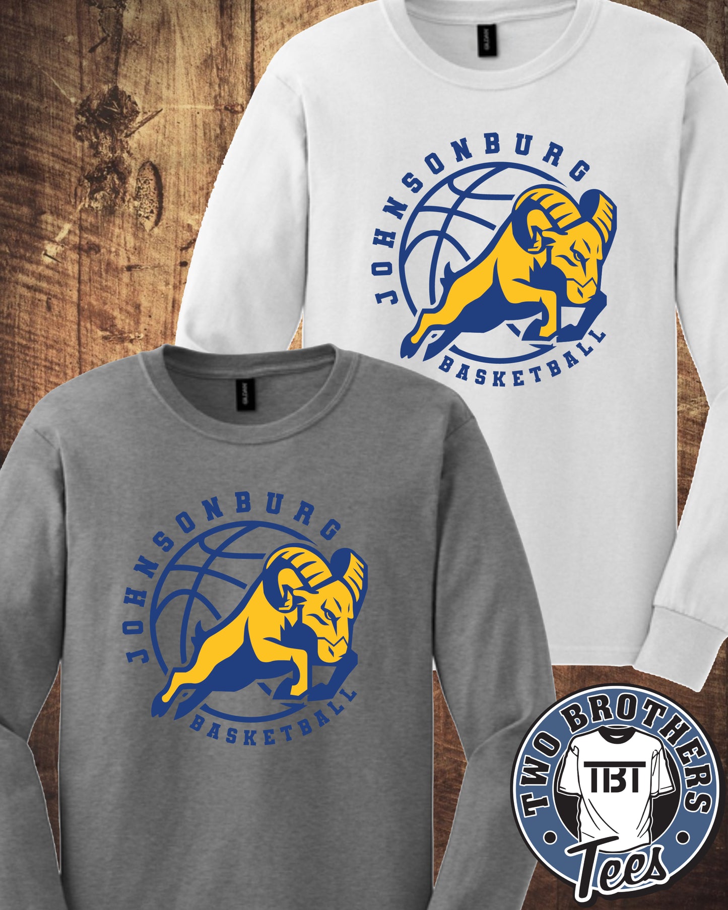 Johnsonburg Basketball Long Sleeve T-Shirt - Design 1