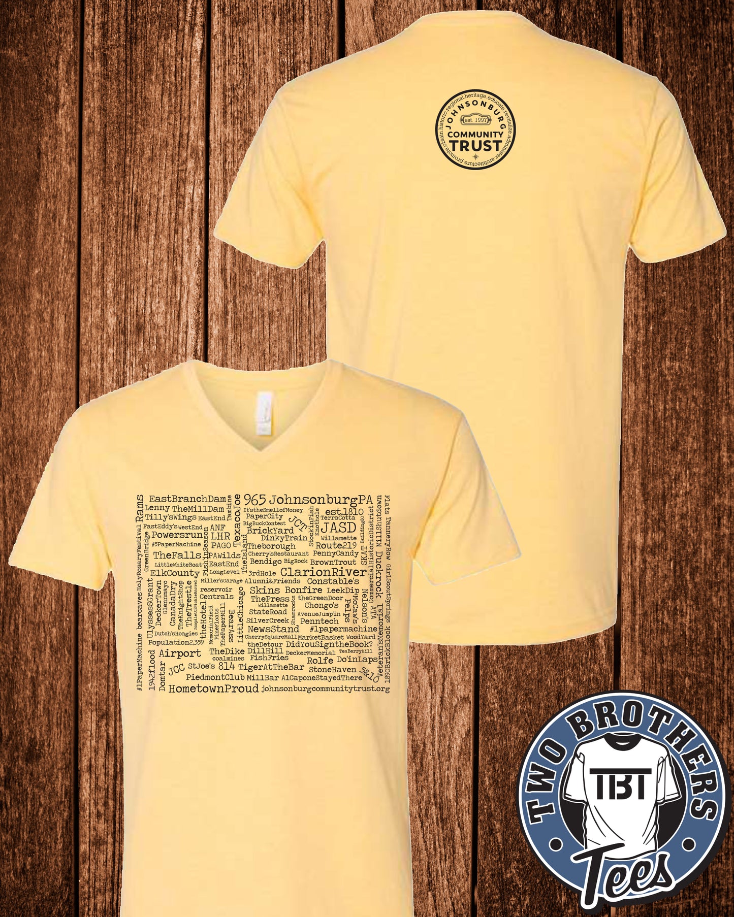 Johnsonburg Word Cloud V-Neck T-Shirt